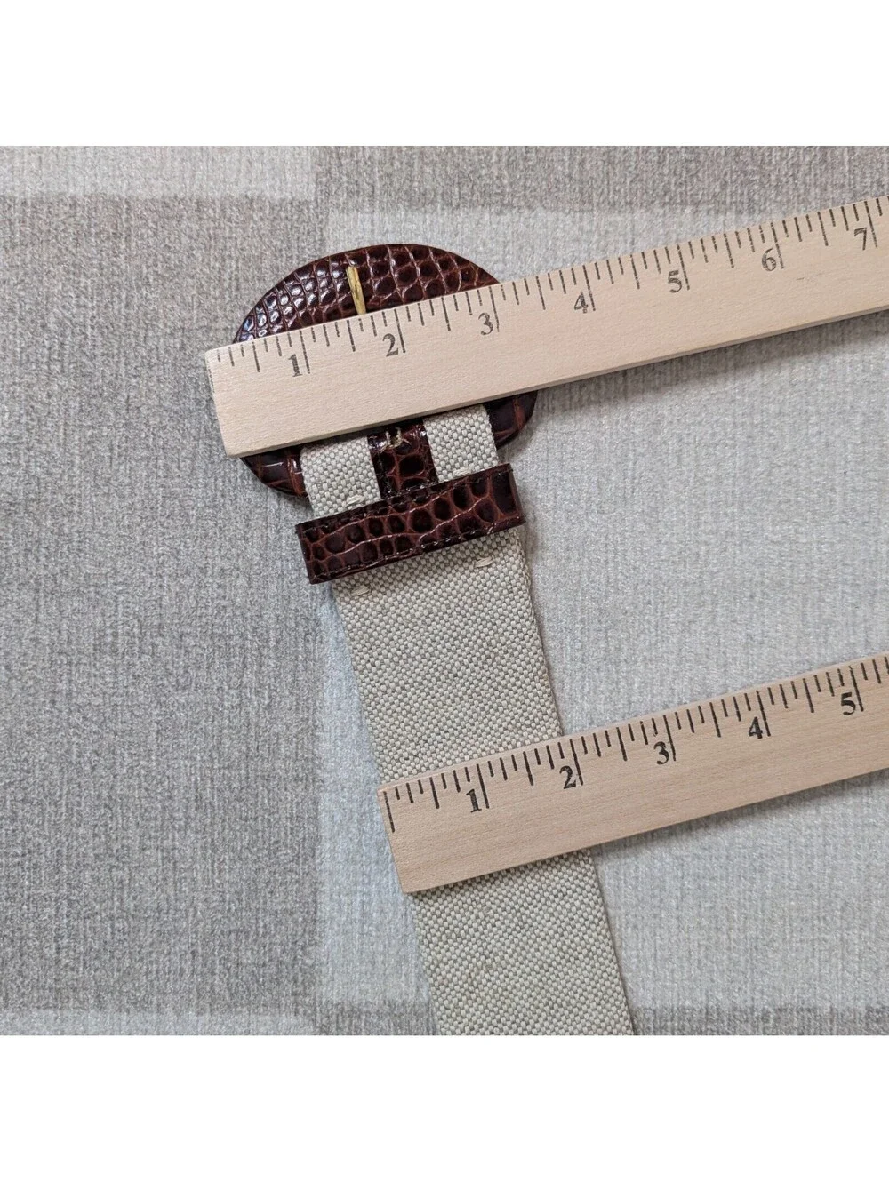 Vintage 70s-80s fabric and leather statement belt